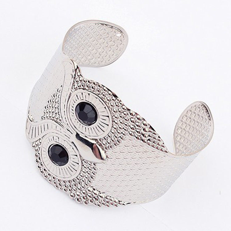 Brazalete de apertura de búho de metal al por mayor